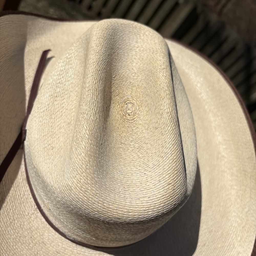 Atwood Western Hat 5X Ivory Straw Hereford Low Crown Long Oval Men Cowboy Mexico - Picture 4 of 12